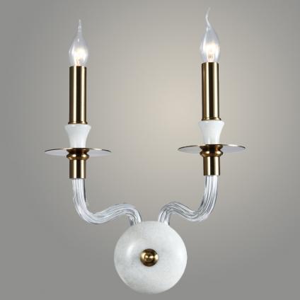 Бра BL682GU/2W WT+AB белый/бронза 2х40W E14 h380, BLK24